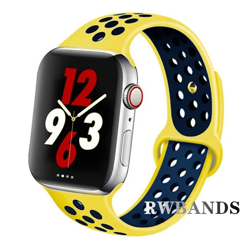 Спортивный ремешок для Apple Watch Band 46 мм 44 мм 40 мм 42-38-41 мм 45 мм Дышащий браслет iWatch Series 10 9 8 7 6 SE 5 3 Ultra 2 49 мм