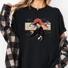 Japanese Geisha T-Shirt Red Sun Kimono Sakura Flow Graphic Tee