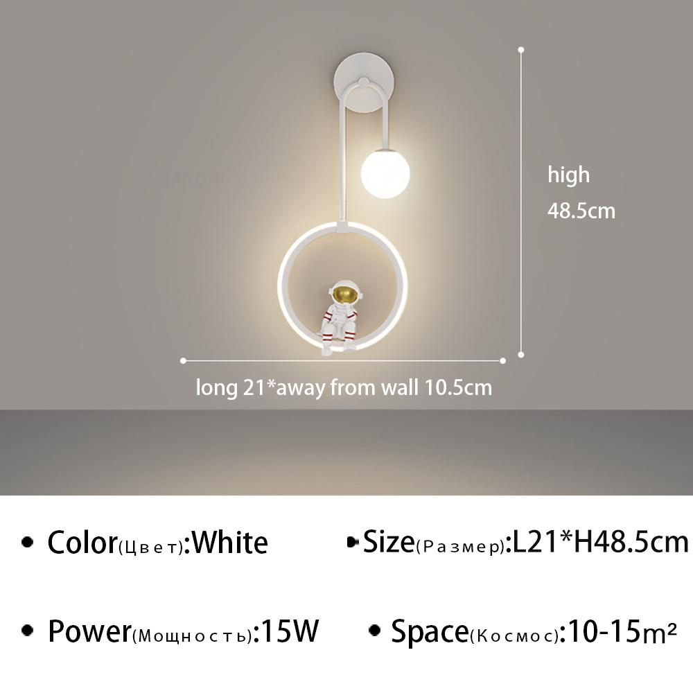 Creative Children Room LED Wall Lamp for Bedroom Bedside Study Aisle Living Modern Astronaut Wall Sconce Luster Lighting Fixture