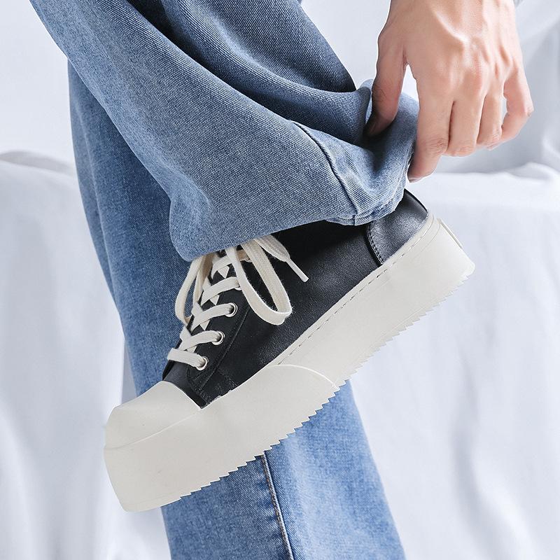 Минималистичные туфли с большой головкой и ароматом молока, туфли на платформе, дерби, модные мужские повседневные кожаные туфли для поездок на работу 24326-K