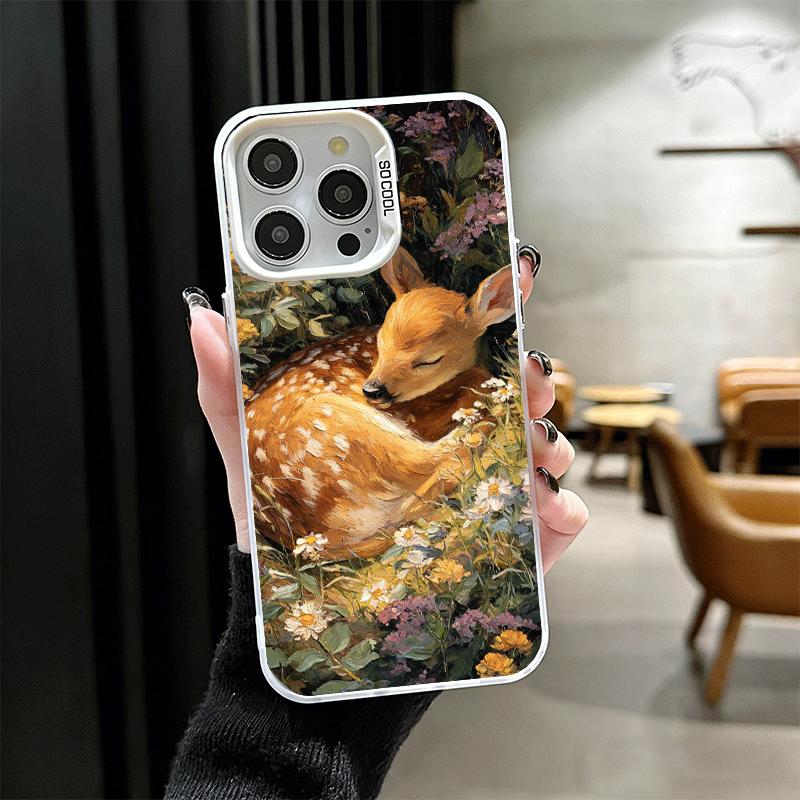Чехол для телефона Sika Deer Elk Animal Ударопрочный для iPhone 17 Air 16 16E 15 Pro Max 14 Plus 13 Mini 12 Задняя крышка Противоударный Fundas