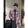 Spring and Autumn New Korean Style Retro Destroyed Plaid Shirt Men and Women Same Style Loose Leisure All-Matching Lazy Shirt Coat