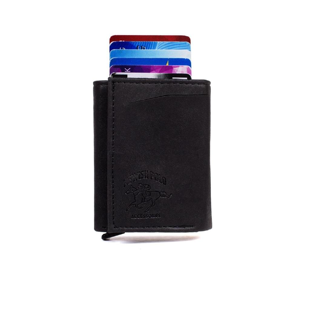 Сиреневый кожаный кошелек с Rfid-защитным алюминиевым механизмом, автоматическим держателем для карт и отделением для бумажных денег