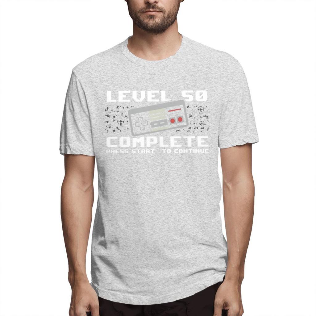 Unisex 50 Years Old Born In 1971 Tshirt Level 50 Complete 1968 Gamer 50th Birthday Gift Pure Cotton Tees Harajuku Adult Shirt