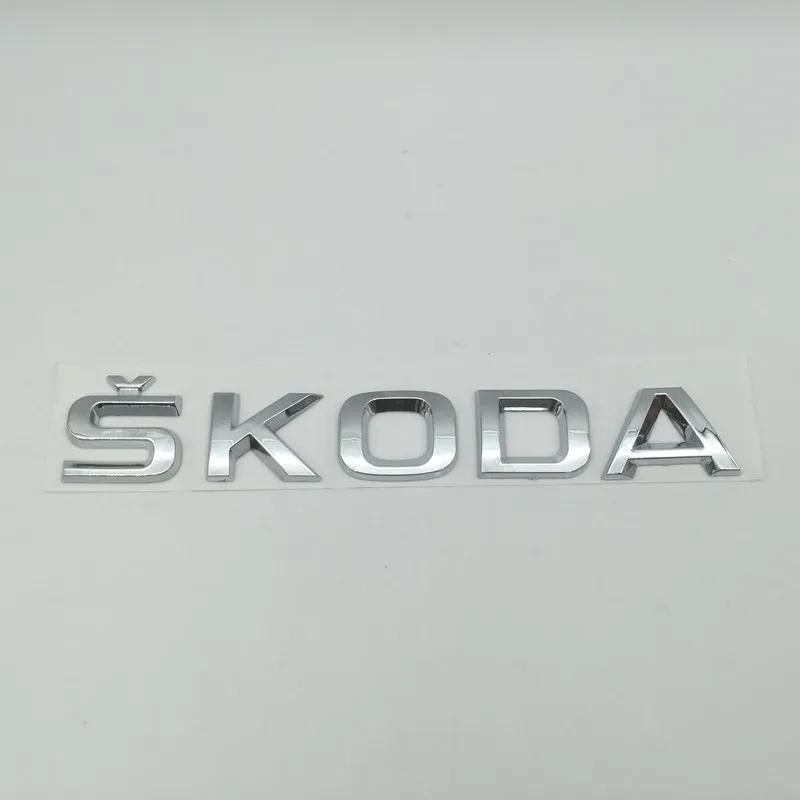 wzvbd3 1pcs 3D ABS high quality silver/black car Letter Emblem Rear tail trunk Decals badge sticker Decal styling For Skoda