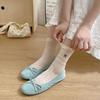 Women's Summer Thin Sweet Bow Embroidered Breathable Mesh High Socks