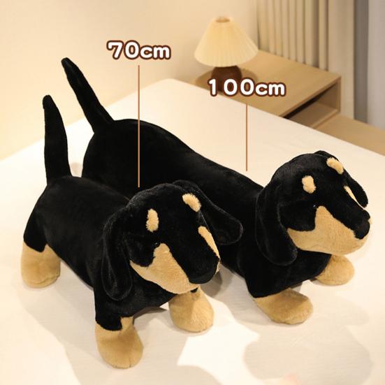 Realistic Dachshund Plush Toy Cute Sausage Dog Stuffed Animal Soft Comforting Companion Gift for Girls Kids