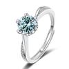 Bague Ringen Женские ювелирные изделия из серебра S925, поворотный дизайн, кольца с шестью когтями, 1 карат, D-ЦВЕТ, кольцо с муассанитом, созданные в лаборатории ювелирные изделия с бриллиантами
