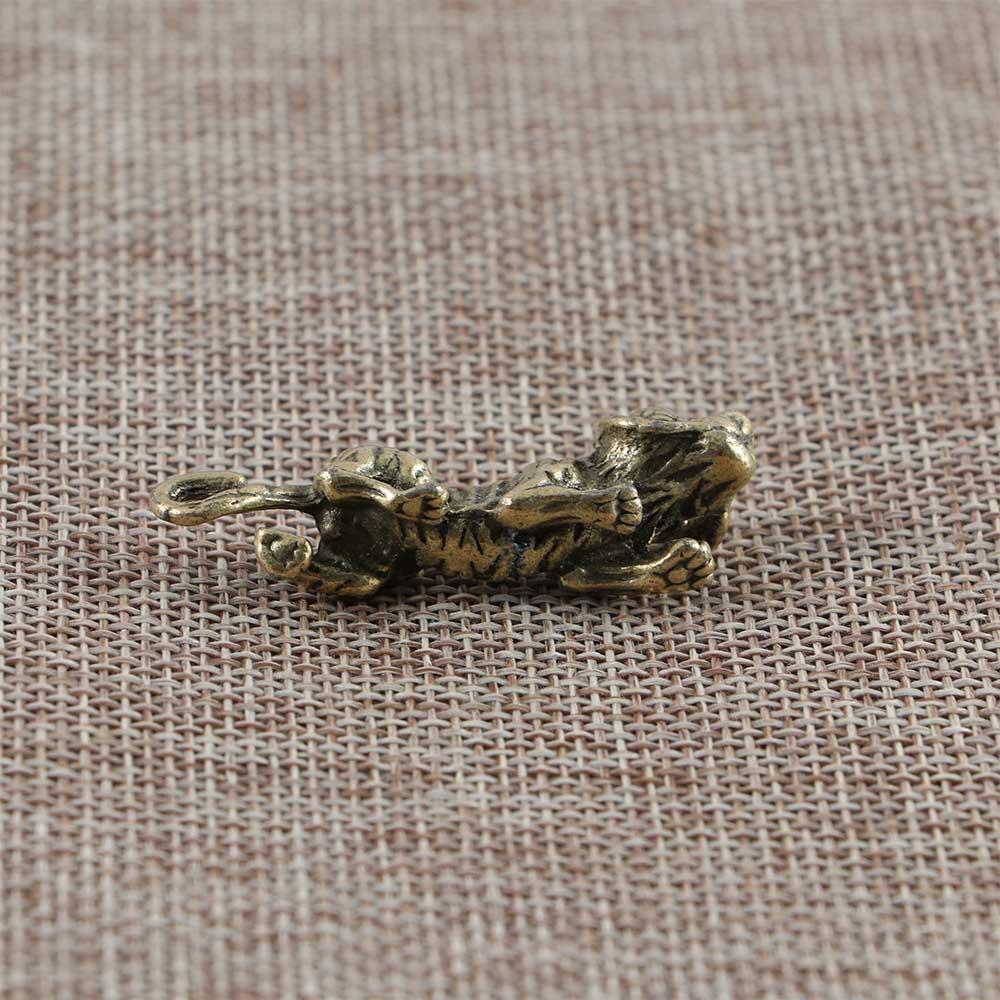 Metal Diy Animal Home Office Room Ornaments Casting Sculpture Pendant Tiger Figurine Keychains