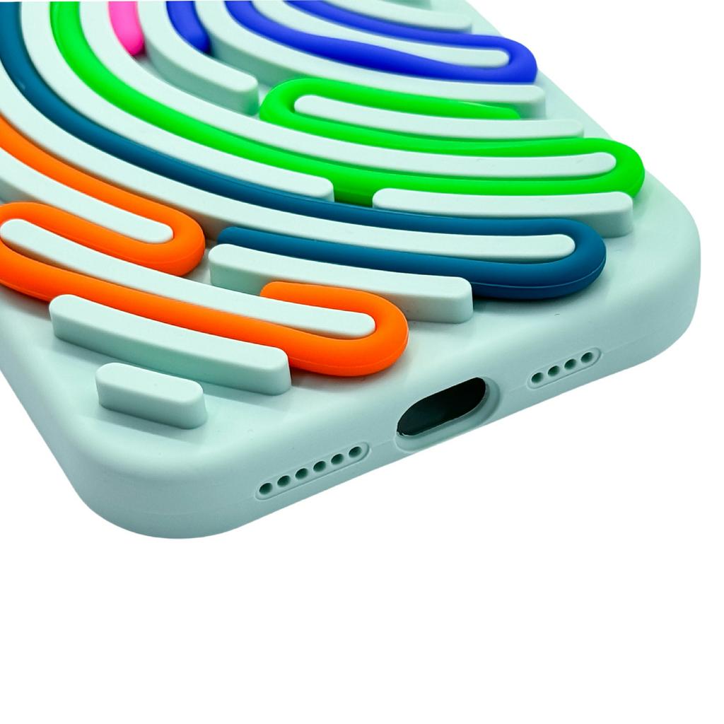 Для iPhone 16 Pro Чехол 3D Снятие Стресса Сделай Сам Цветная Полоса Силикон ПК Чехол для Телефона Дуговая Полоса