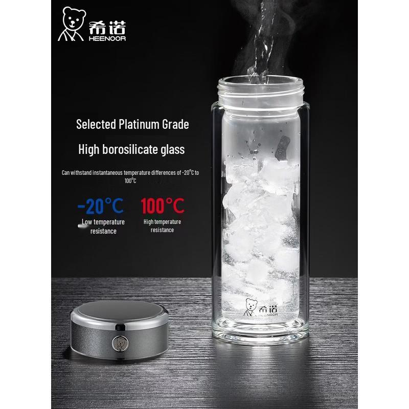 Heenoor Double Wall Insulated Glass Cup with Gift Box