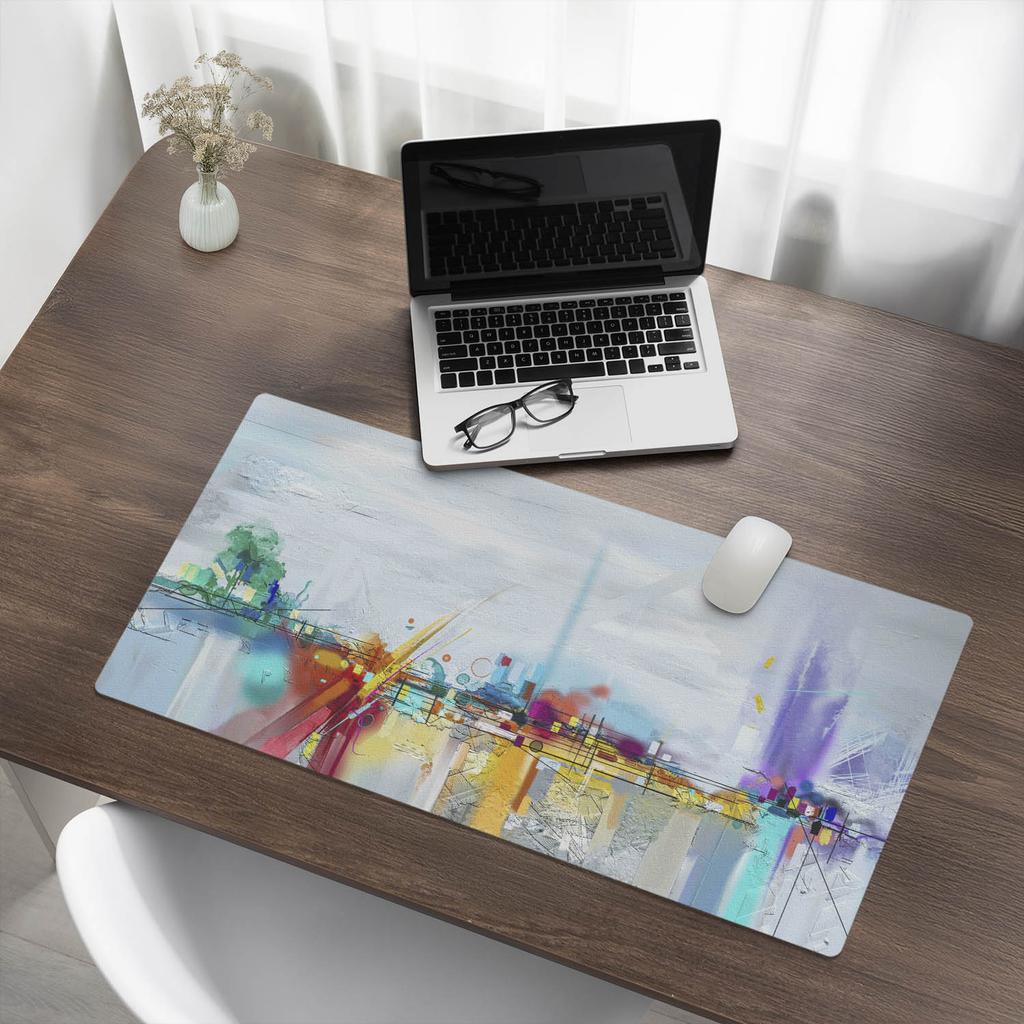 Modern Desk Mat for Remote Work Abstract Landscape 90x45 cm