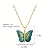 Colorful Crystal Butterfly Charm Necklace Simple Insect Clavicle Chain For Women Girl Fashion Jewelry Accessories Gift