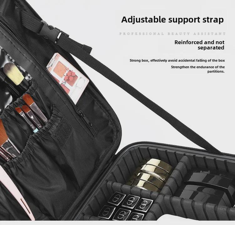 Вместительная многослойная косметичка-органайзер