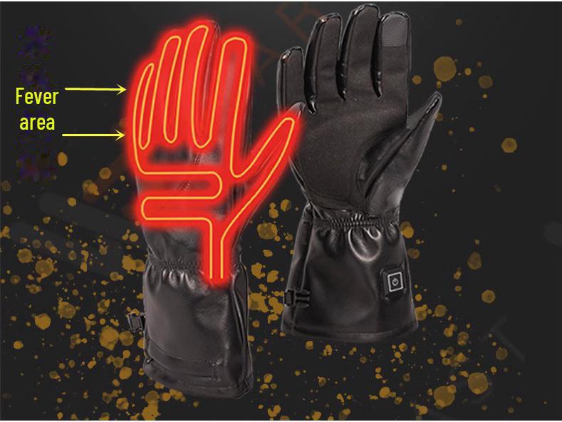 Kangre Heated Cycling Gloves, 7.4V, Washable, Full-Finger Design, Low-Pressure Silk Composite.