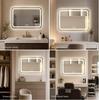40x60cm Gold Rectangular LED Bathroom Mirror with Anti-Fog, Dimmable 3 Colors and Dual Touch Control