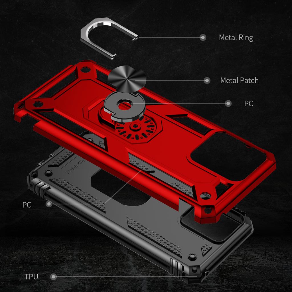 Для Motorola Moto G Stylus 5G (2023) Чехол для телефона ПК+ТПУ с кольцом-держателем и подставкой, противоударный