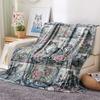 Cat Flower Print Flannel Blanket, High quality Comfortable for All Seasons, Home Decor, Warmth and Comfort, Perfect for Christmas Gifts45