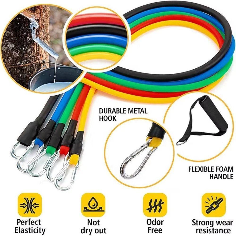 11Pcs/Set Portable Resistance Band Set Durable Elastic Training Band Fitness Training