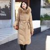 Women's Knee-Length Hooded Winter Coat with Large Fur Collar, Reversible Down Cotton Jacket, New Fashion Style