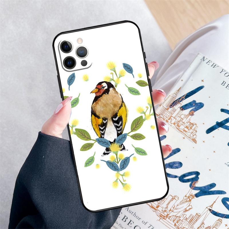 Чехол для телефона 'Европейский щегол' для iPhone 14 15 16 Pro Max 12 13 Mini 11 Pro Max XR 15 16 Plus 16e Чехол Coque
