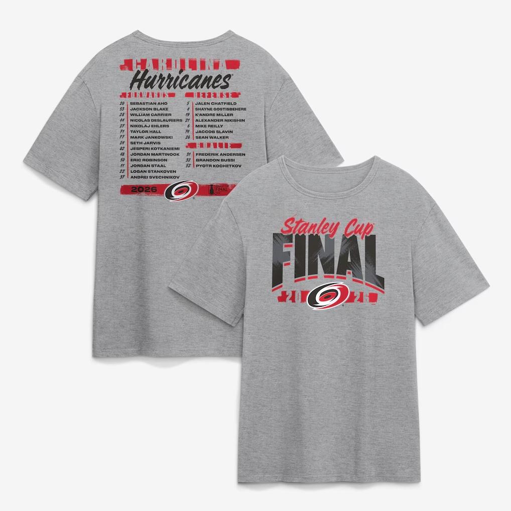 Carolina Hurricanes Finals Lineup Tshirt Unisex and Women Summer Cotton Clothing Oversize Fashion Round Neck Short Sleeved Tee