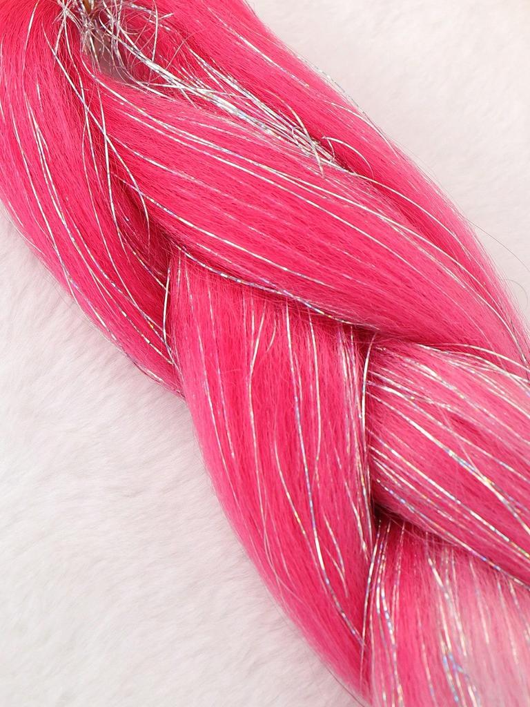 24-дюймовые синтетические волосы для плетения, микс, блестки, трехцветные синтетические волосы для наращивания, большие косички, 1 шт.