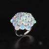 Big Ring Extremely Beautifuly Opal Natural Gemstones 925 Sterling Silver for Women Birthday Anniversary Party Gift