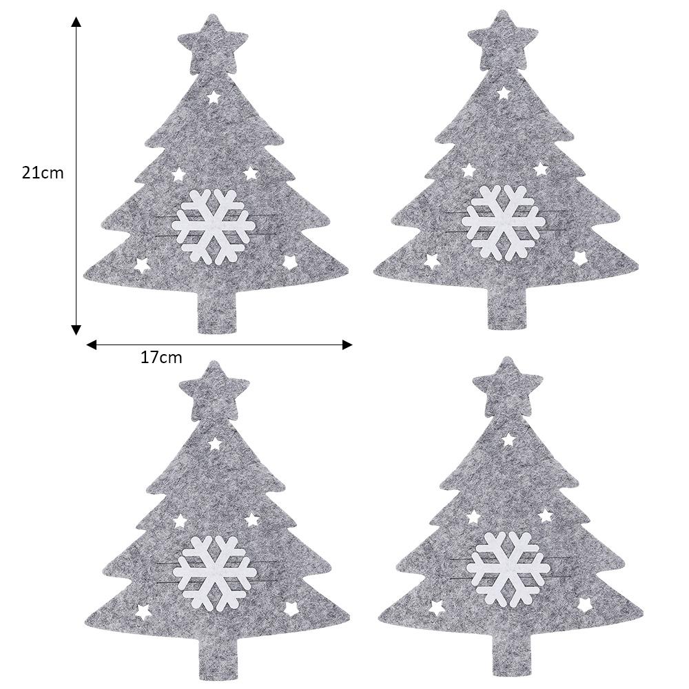 Рождественские чехлы для ножей и вилок, фетровая ткань со снежинками, ложки, держатели для столовых приборов, сумки для дома, рождественский, новогодний, праздничный, праздничный стол, украшение
