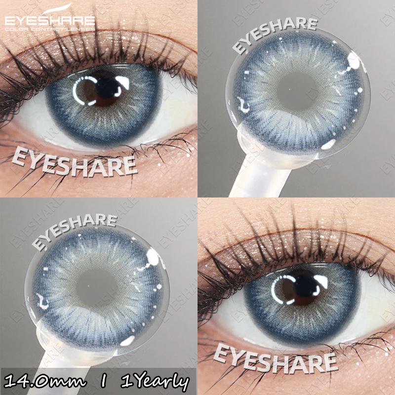 Eyeshare 2pcs Colored Contact Lenses for Eyes Blue Contact Black Eye Lens Gray Beautiful Pupils Yearly Brown Eyes Makeup Lenses