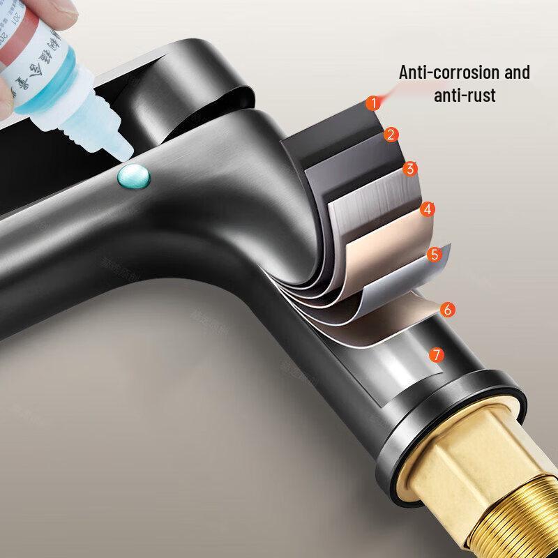 TLXT Stainless Steel Wall-Mounted Bathroom Basin Faucet