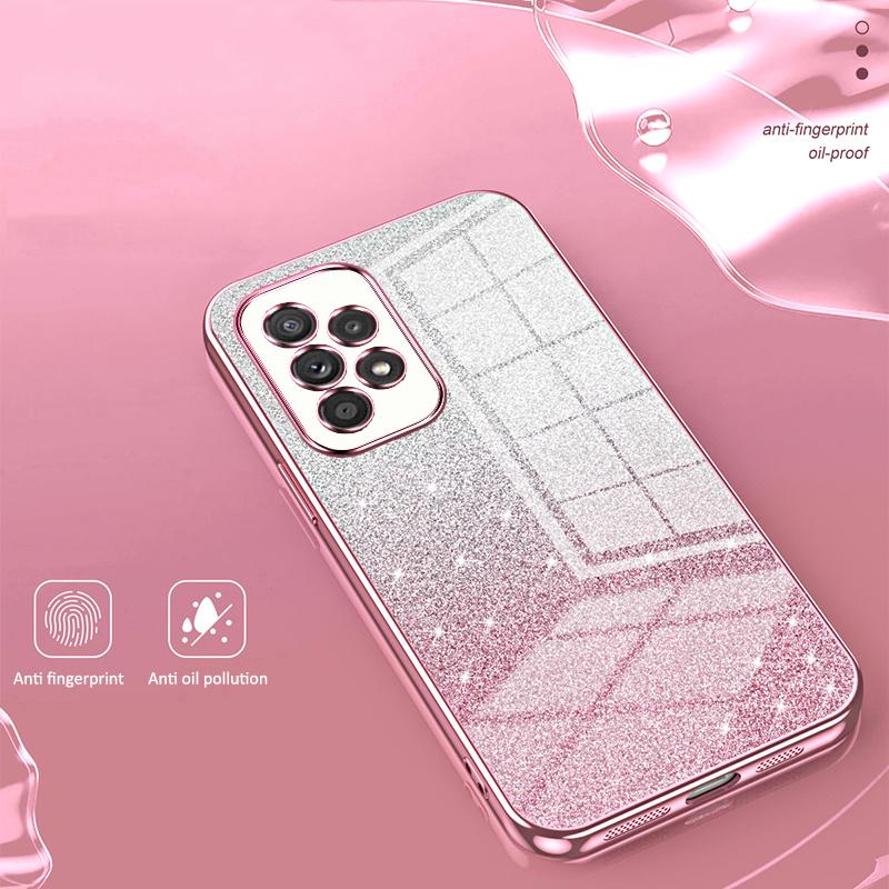 For Samsung Galaxy A33 5G Case Precise Cutout Gradient Glitter Design Phone Back Protector