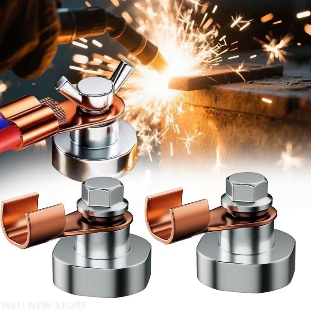Copper Electrode Welding Clamps Powerful Magnetism Welding Support Grounding Tool