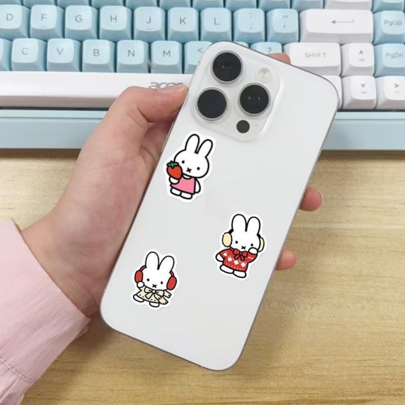 Miffy Stickers Cute Water Cup Stickers Phone Case Decoration Nail DIY Decorative Stickers for Notebook Laptop waterproof 6