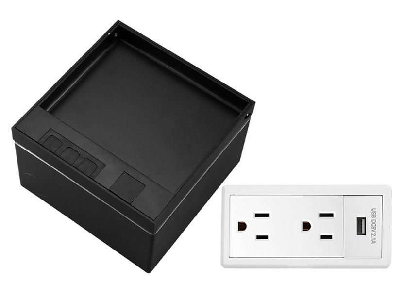 Stainless Steel Concealed Universal Floor Power Socket Box