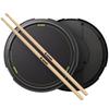 Donner 12-inch Black Drum Pad, Quiet Practice Drum with Removable Ball Box, Sheet Music, and Drumsticks, for Beginners, Students, and Adults