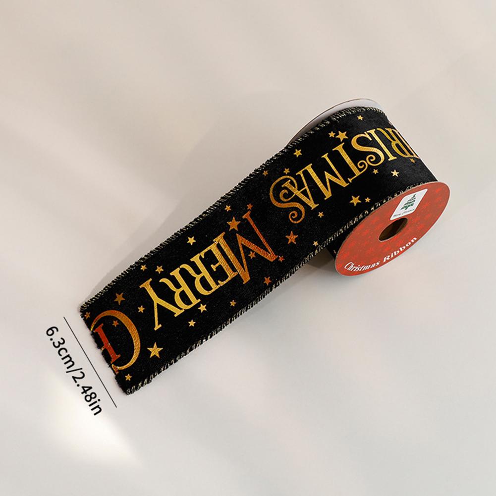 Мерцающая фольгированная рождественская лента Золотая элегантная атласная лента Упаковка подарков/Украшение рождественской елки/Гирлянды Лента для украшения упаковки и рукоделия