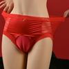 Сис-белье для мужчин Нижнее белье с открытыми пальцами Высокая талия Атласные шелковые трусы Шелковисто-гладкие дышащие трусики Прозрачные слипы