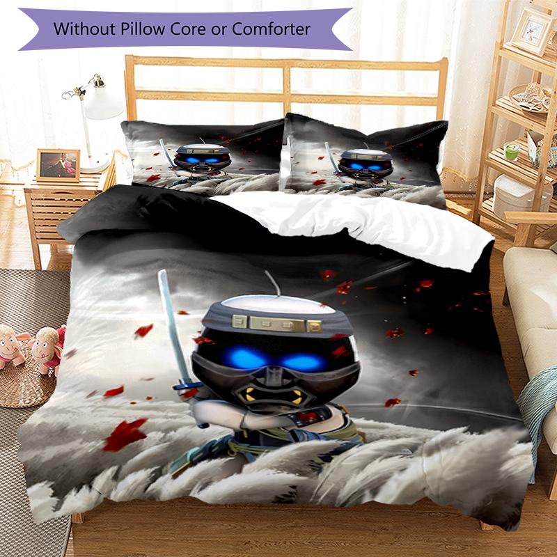 3pcs Astro Bot1 pattern bedding set duvet cover set includes duvet cover &pillowcases, perfect all season bedroom decoration & gift