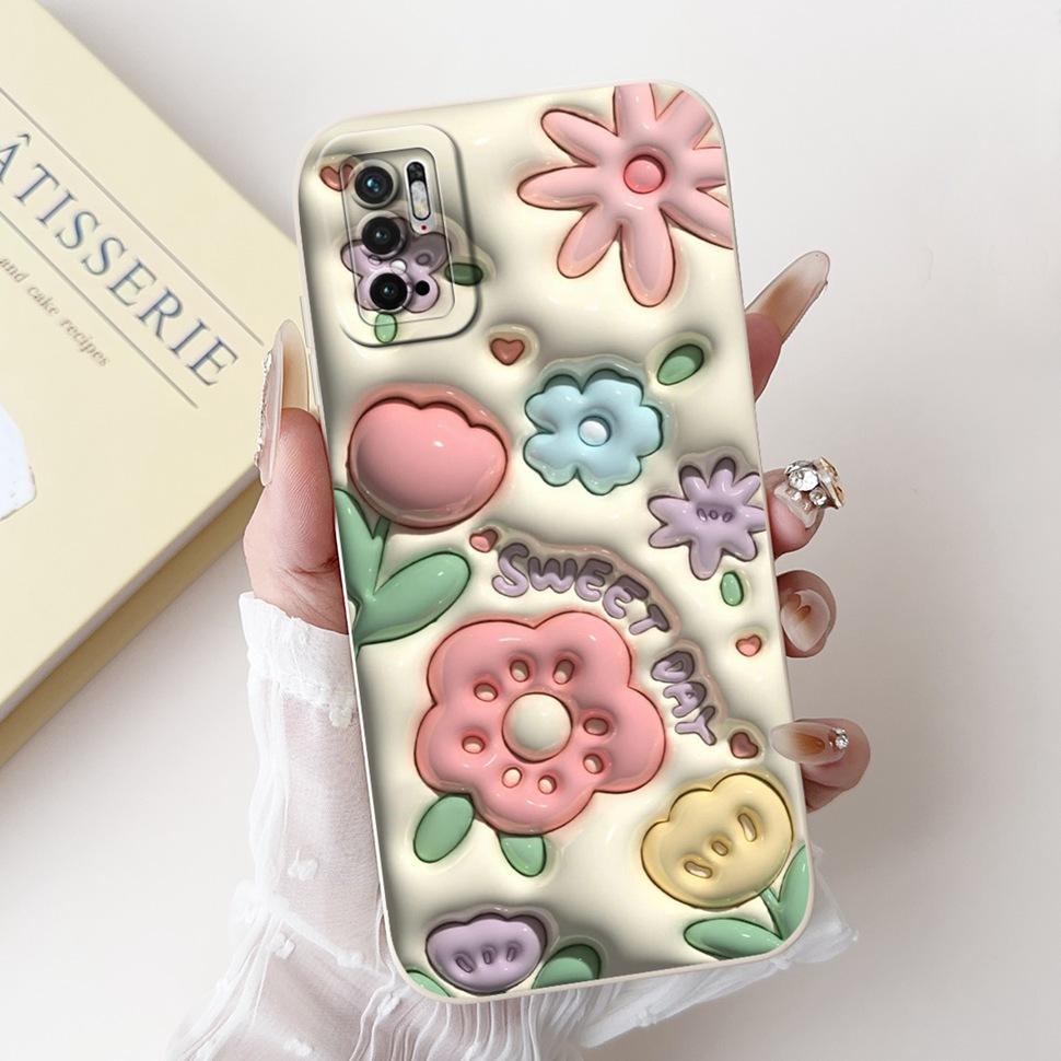 For Xiaomi Redmi Note 10 5G Case 6.5" Colorful Flowers Cartoon Painted Cover Soft Phone Case For Redmi Note 10 Note10 5G Bumper