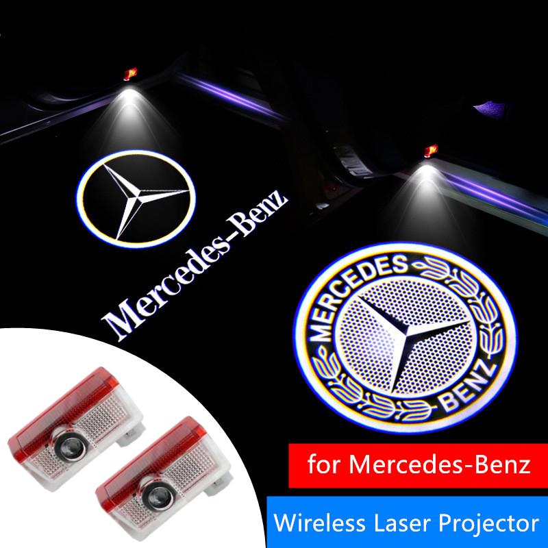 D5Emblems Set Of 2 High Laser Car Door Logo Projector Welcome Light Super Clear Projection LED Courtesy Lamp For Mercedes-Benz