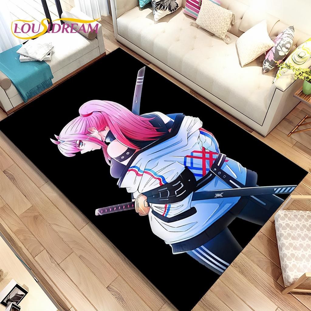 Аниме Zero Two DARLING In The FRANXX Коврик, Коврик для гостиной, спальни, дивана, коврик для двери, детский нескользящий напольный коврик