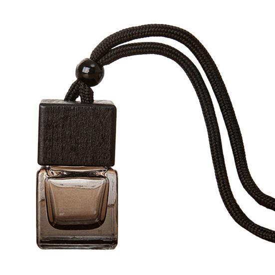 8ML Refillable Perfume Bottle with Wooden Lid Clear Glass Aromatherapy Essential Oil Empty Bottle Rearview Mirror Hanging Fragrance Bottle Home