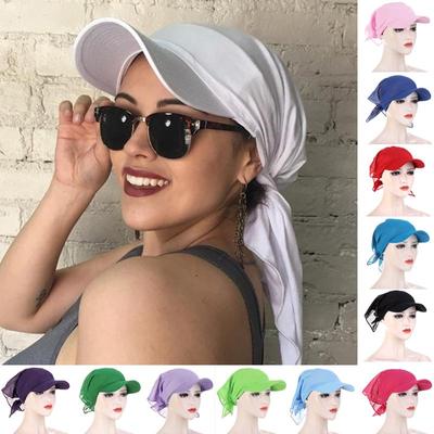 1 шт., женские тюрбаны, шапка Durag Brim, солнцезащитный козырек с предварительно завязанным платком, хиджаб, мусульманский чистый цвет
