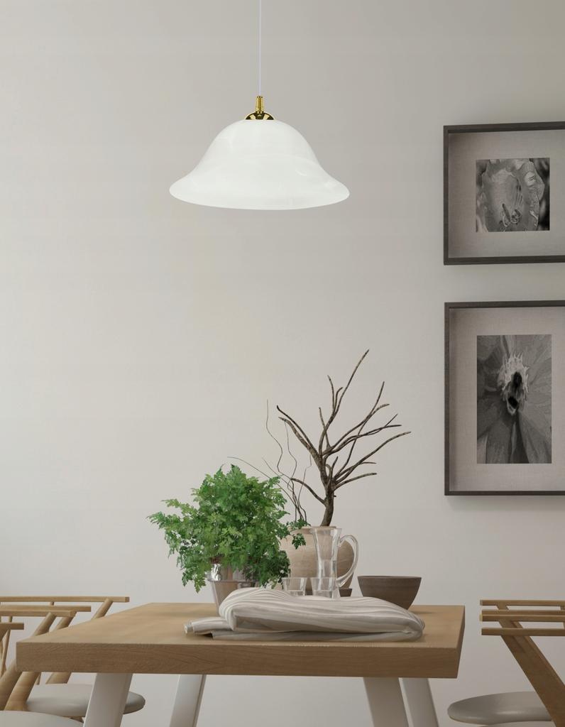 Candellux Vera Pendant Lamp Gold 1X60W E27 Alabaster Shade 1 Pc