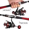 SOUGAYILANG Telescopic Fishing Rod 1.6M Spinning Fishing Pole Fishing Reel Set 5.0:1 Speed Metal Spool Carp Reel Rod Combo