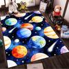 Colorful Space-Themed Carpet with Planets, Stars, and Comets Design Suitable for use as an anti-slip for living room bedroom sofas