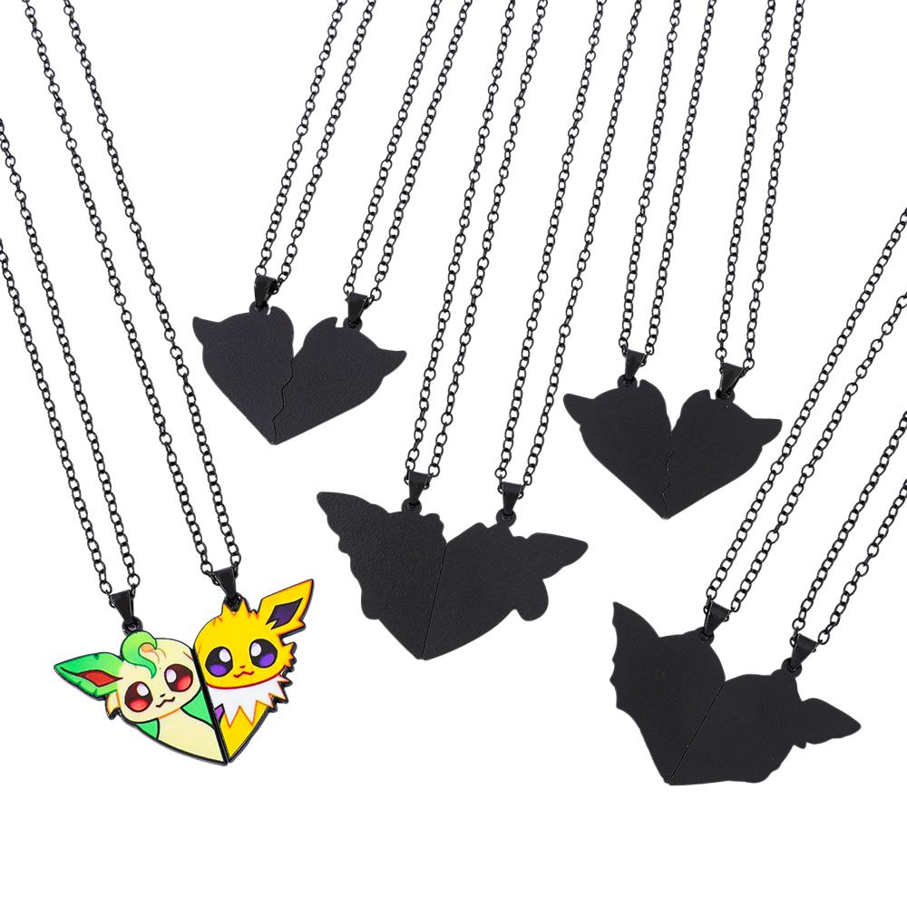 Eevee Evolution Necklace Set with Umbreon, Espeon, Sylveon, Jolteon, Flareon Pendant, Anime Jewelry Gift for Women Fans