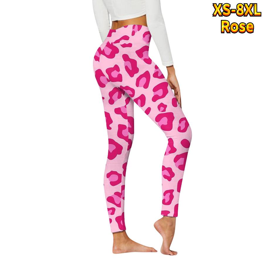 Womens Doodle Love Prints Stretch Yoga Leggings Fitness Running Gym Sports Active Pants