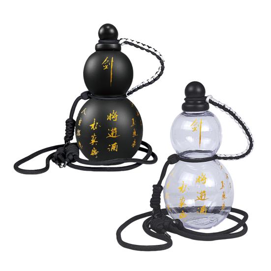 Бутылка для воды из тыквы объемом 800 мл с ремешком на талии, веревкой, щеткой, винтажный китайский стиль
